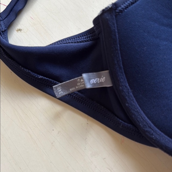AERIE NAVY SWIMSUIT BIKINI TOP (sz 34B) - Picture 2 of 3